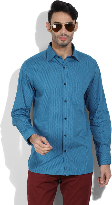 Arrow Men Printed Casual Blue Shirt