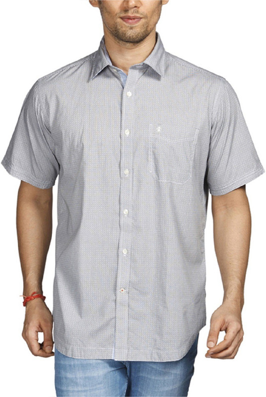 Raymond Men Printed Casual Blue Shirt
