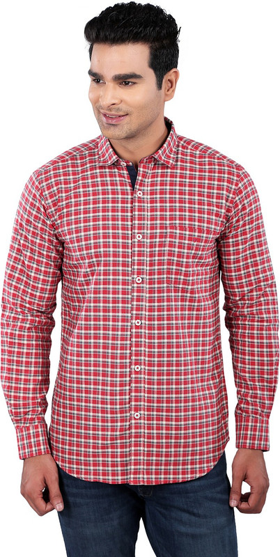 TMG Men Checkered Casual Red Shirt