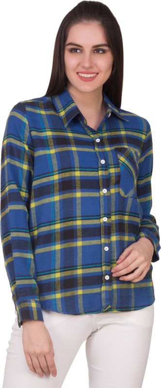 Crosstitch Women Checkered Casual Multicolor Shirt