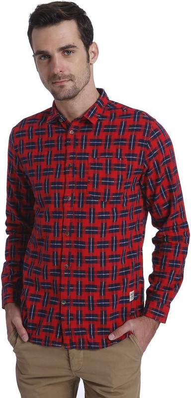 Jack & Jones Men Checkered Casual Red, Dark Blue Shirt