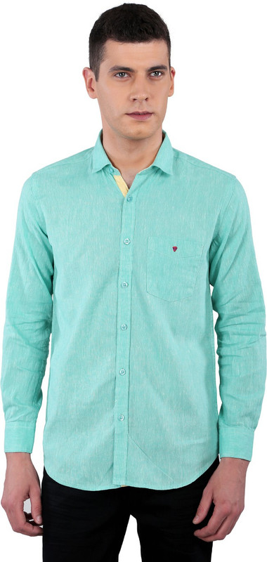 TMG Men Solid Casual Light Green Shirt