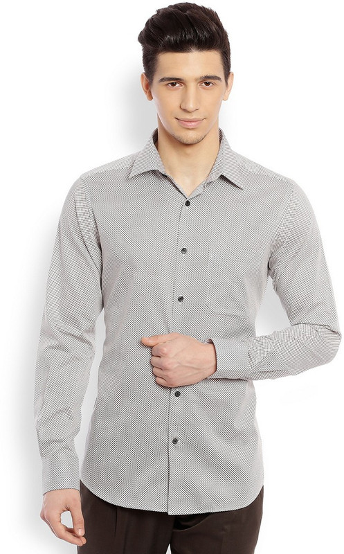 Raymond Men Printed Formal Black Shirt