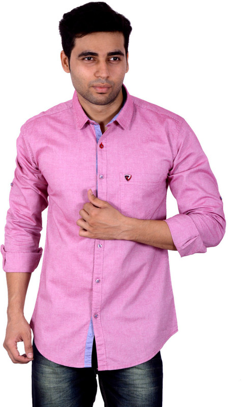 Studio Nexx Men Solid Casual Pink Shirt
