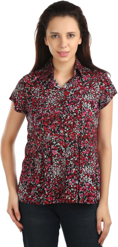 OPUS Women Floral Print Casual Red Shirt