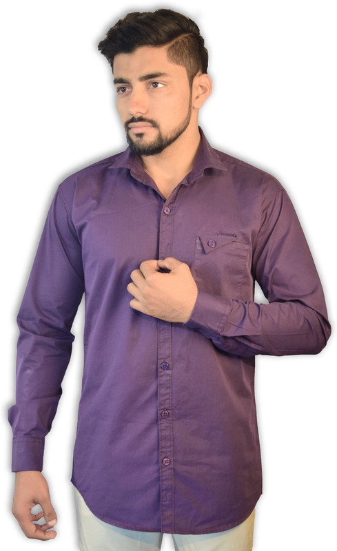 Steroids Men Solid Casual Purple Shirt Steroids Men Solid Casual Purple Shirt