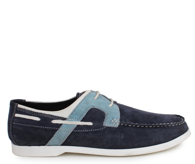 Shumael Blue Suede Leather Boat Shoes For Men(Blue) Shumael Blue Suede Leather Boat Shoes For Men(Blue)