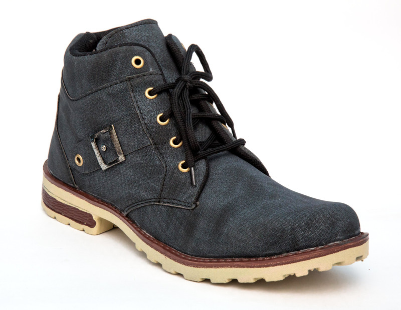 TheWhoop Mens Black Casual Shoes Lightweight Boots For Men(Black)