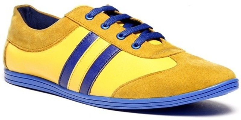 Zapatoz Yellow & Blue Sneakers For Men(Blue, Yellow)
