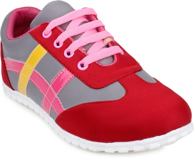 Beonza Walking Shoes For Women(Red, Grey)