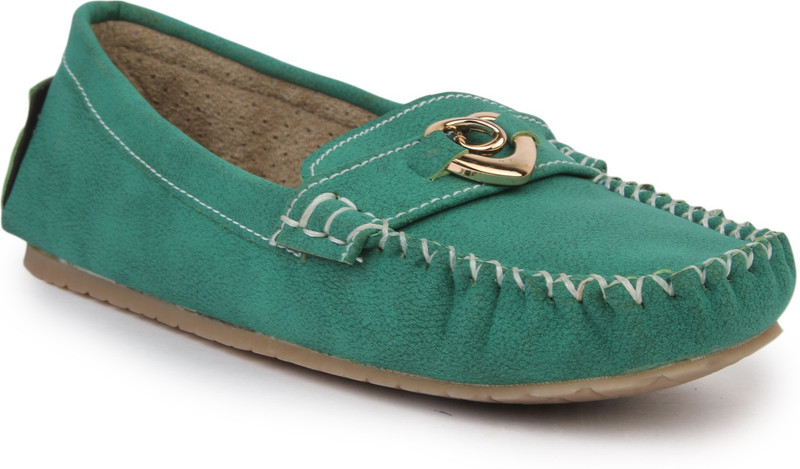 Vilax Shoes Loafers For Women(Green)