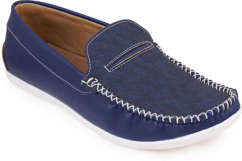 Quarks Classic Perforated Loafer Loafers For Men(Blue)