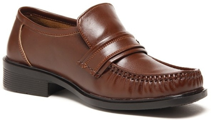 Zapatoz Brown Office Slip On Shoes For Men(Brown)