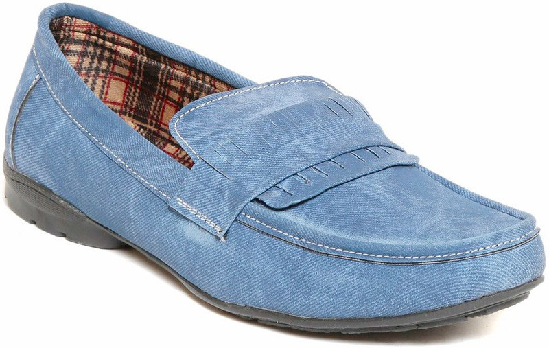 Zapatoz zapatoz mens classic blue loafers Loafers For Men(Blue)