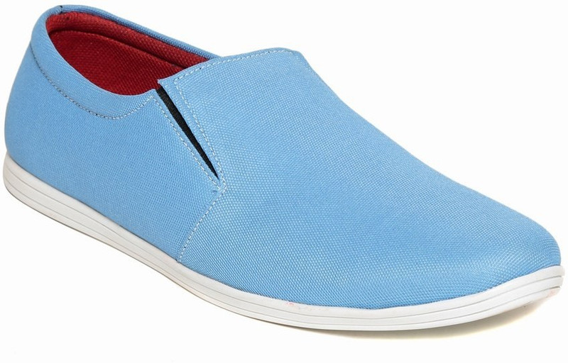 Zapatoz zapatoz skyblue canvas loafers Loafers For Men(Blue)