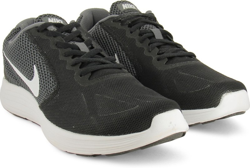 NIKE Revolution 3 Running Shoes For Men(White, Black)