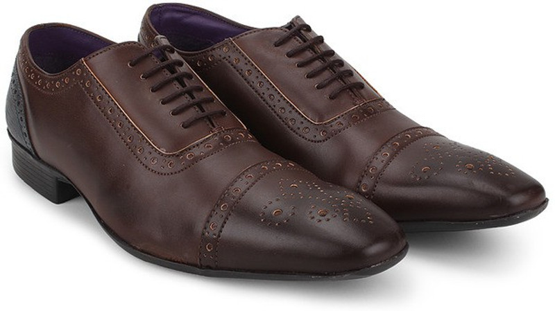 Knotty Derby TC Brogue Lace Up For Men(Brown, Blue)