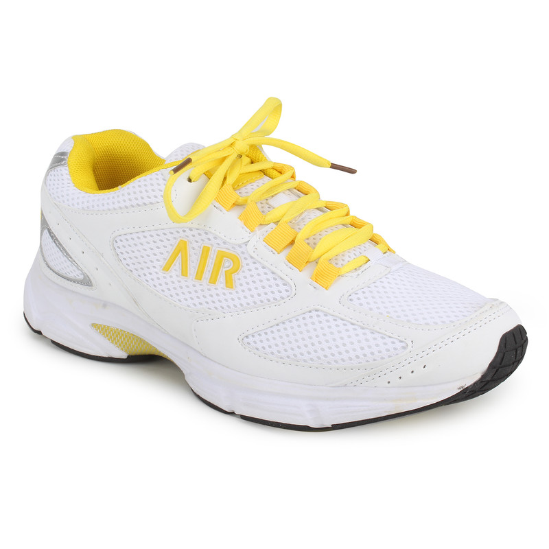 Footista AIR Running Shoes For Men(White, Yellow)