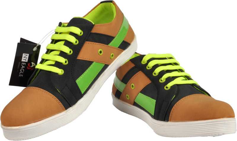 NY Eagle Brown Beige Contra Sneakers For Men(Beige)