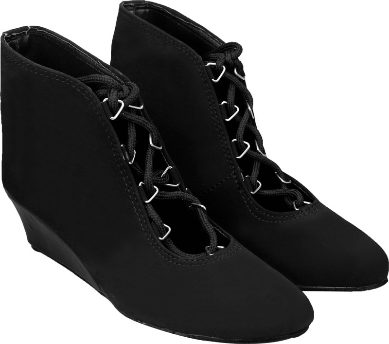 Jayn Martin Synthetic Leahter Boots For Women(Black)