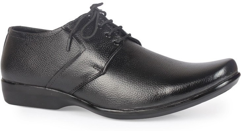Leather King Oscar Black Lace Up For Men(Black)