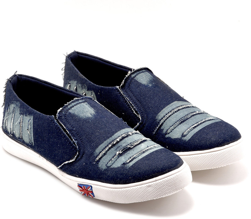 Boysons cut denim stylish Slip On Sneakers For Men(Multicolor)
