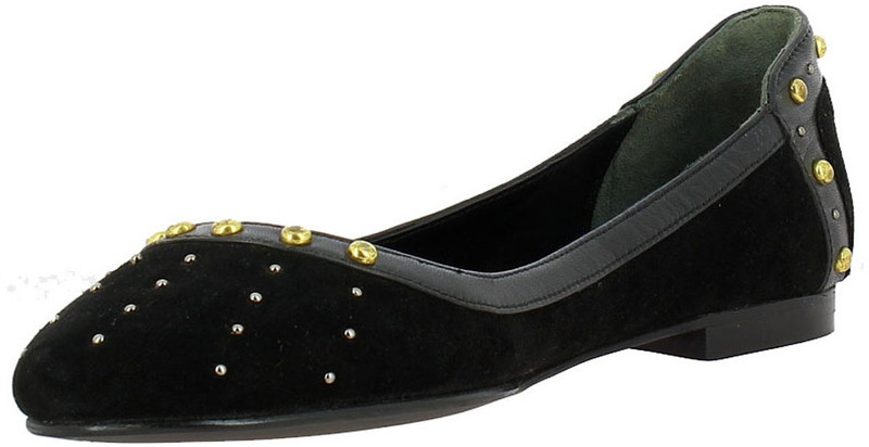 Saint G Women Black Leather Ballet Flat Bellies For Women(Black)