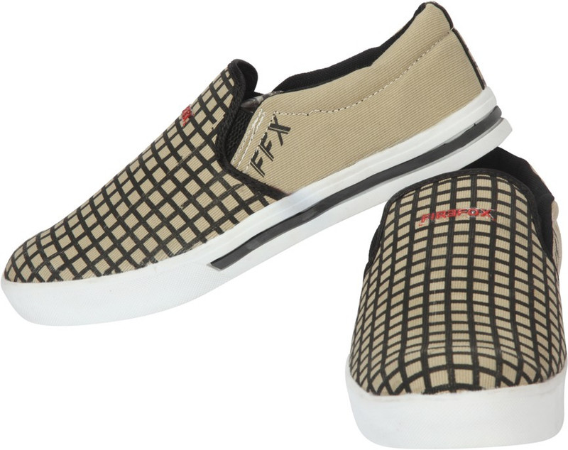 Firefox Canvas Shoes For Men(Black, Beige)