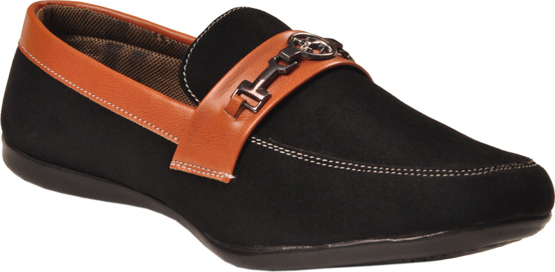Shoe Striker Black Loafers For Men(Black)