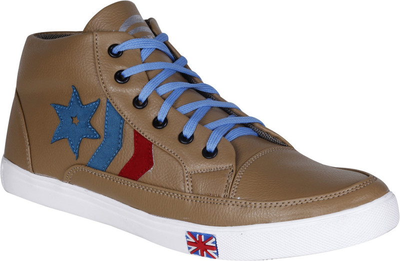 Kraasa Long Sports Canvas Shoes For Men(Tan)