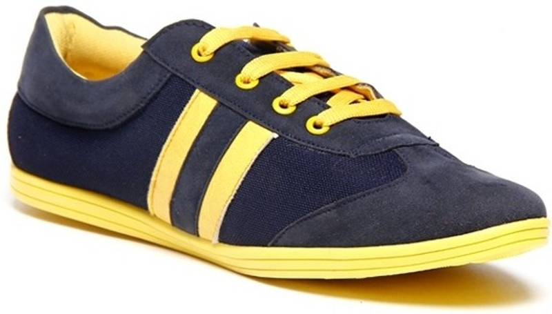 Zapatoz Blue & Yellow Sneakers For Men(Blue, Yellow)