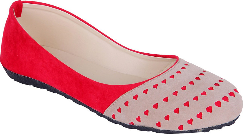 Goyal Skin Red Heart Bellies For Women(Red, Khaki)