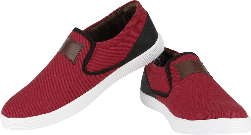 Stylon Trendy Canvas Shoes For Men(Red, White)