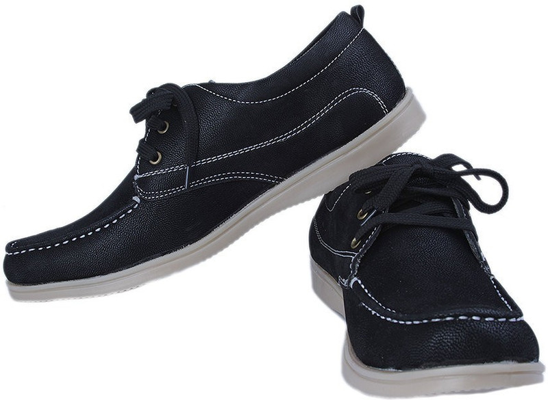 Nirosha Lifestyle Sneakers For Men(Black)