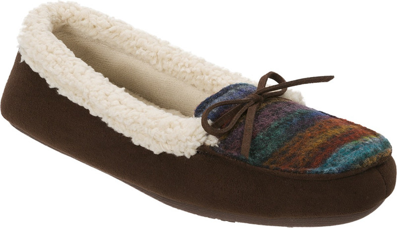 Dearfoams Multi-Color Fur Loafers Moccasins Multicolor Mocassin For Women(Multicolor)