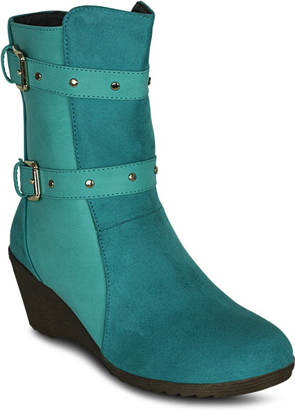 Get Glamr Designer Dual Boots For Women(Blue)