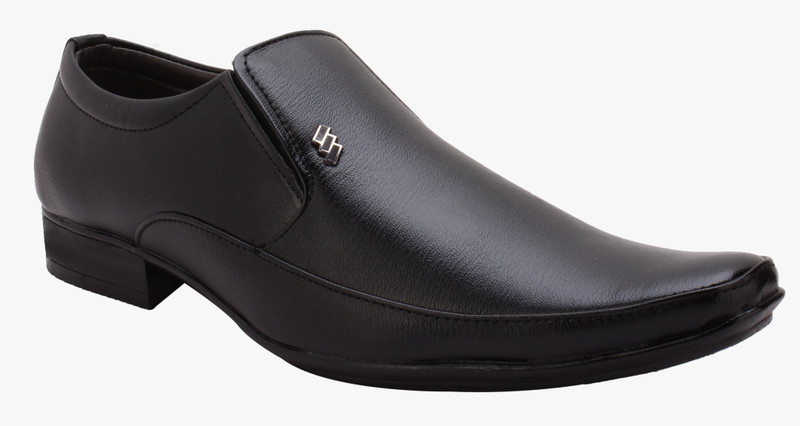 Smoky Black Formal Shoes Slip On For Men(Black)