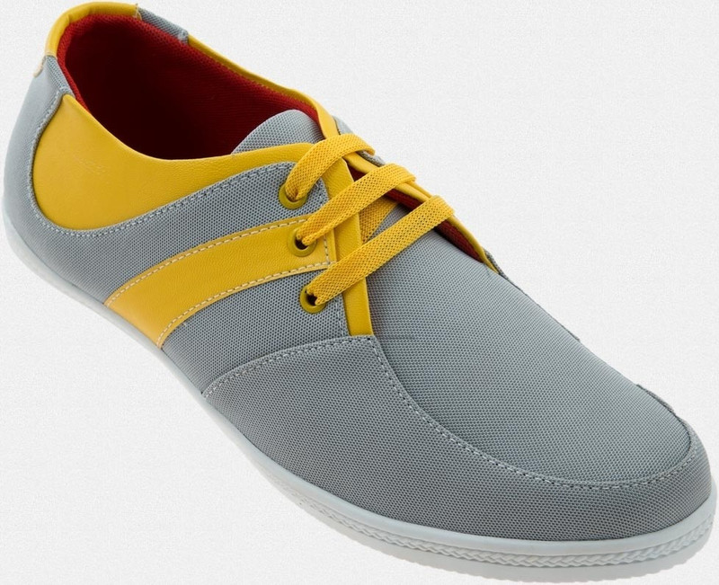 Zapatoz Grey Voguish Casual Shoes For Men(Grey, Yellow)