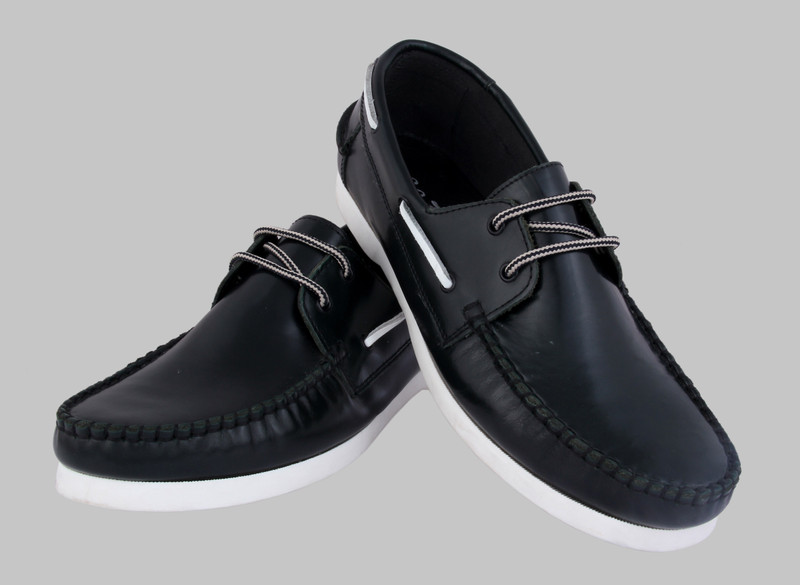 eeZeeLife TPR Boat Shoes For Men(Black)