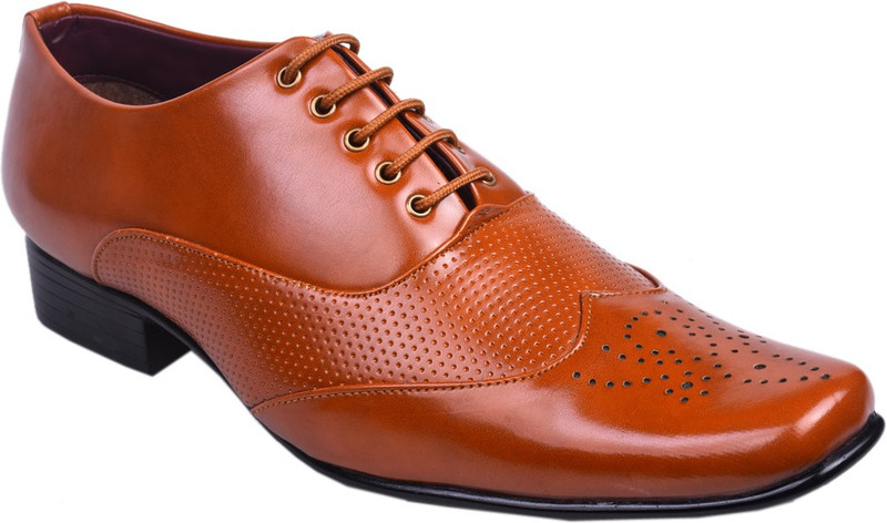 Knoos brogue Lace Up For Men(Tan)