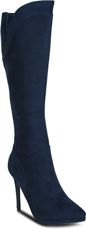 Get Glamr Designer Suede Boots For Women(Blue)