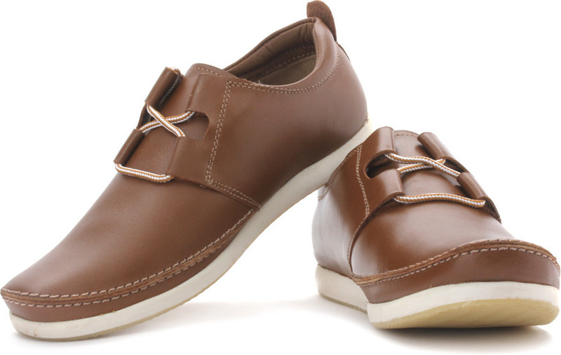 Buckaroo Barric Corporate Casuals For Men(White, Brown)