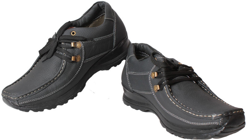 Leather Soft Casuals For Men(Black)