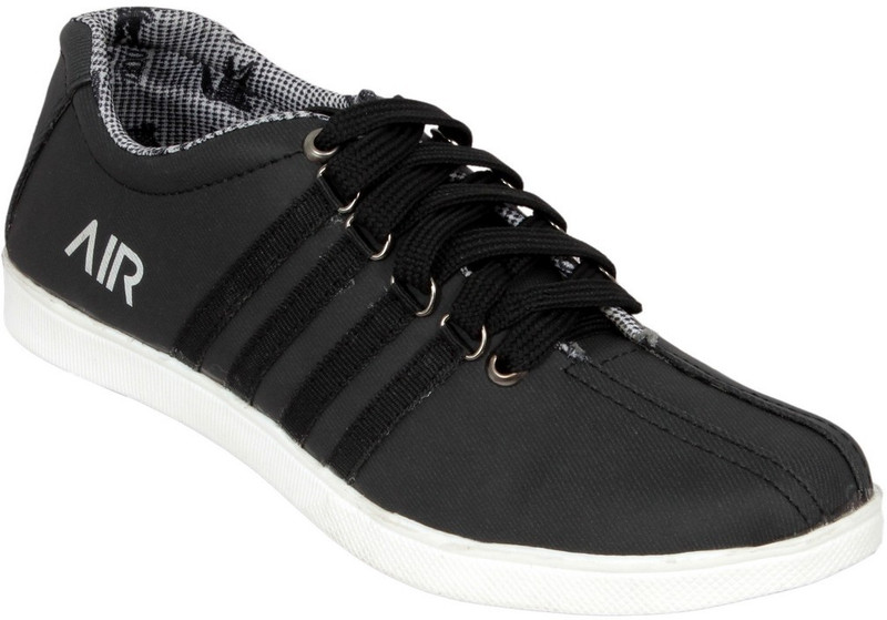 Ztoez Black Canvas Shoes For Men(Black)