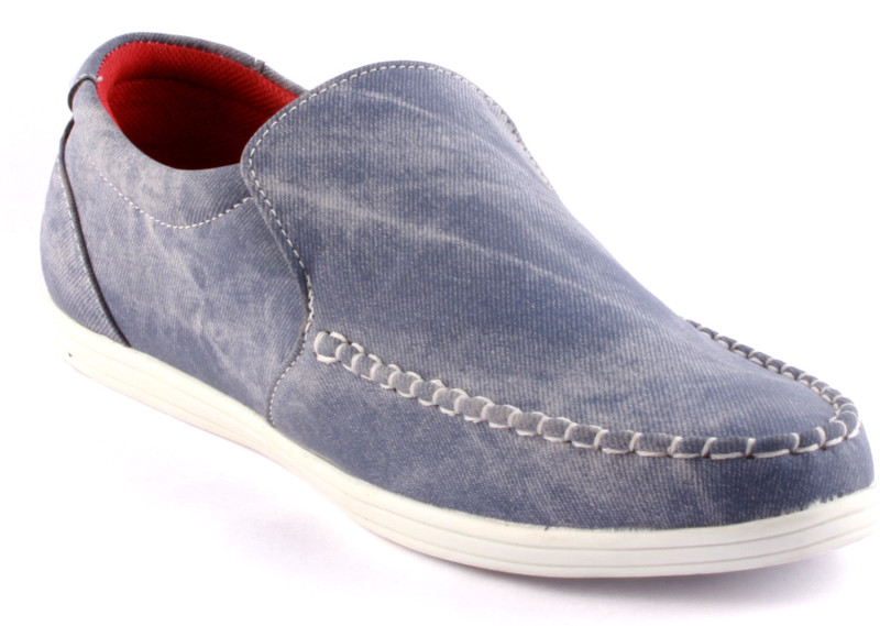 Zapatoz Blue Faded Loafers For Men(Blue)