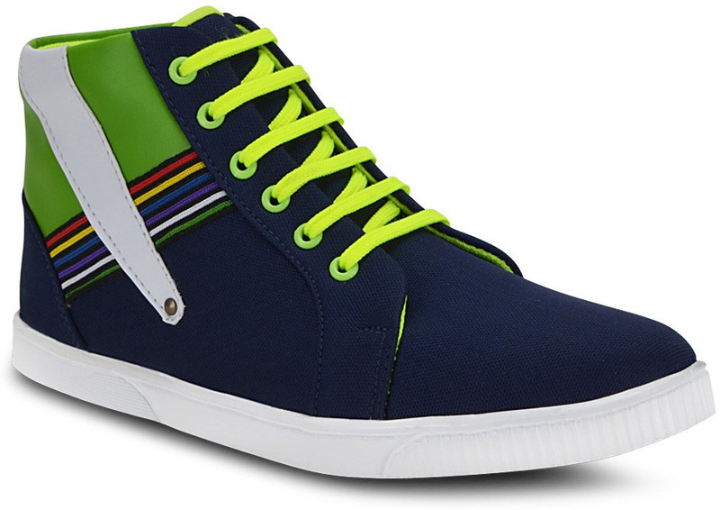 Get Glamr Funky Lace Ups Canvas Shoes For Men(Blue)