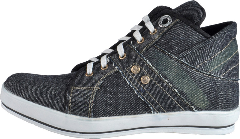 NY Eagle Grey Ankle Canvas Shoes For Men(Grey)