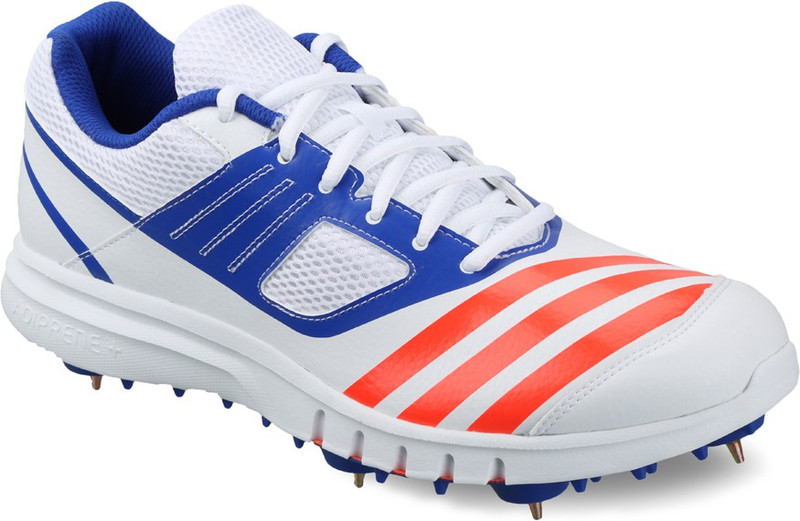 ADIDAS HOWZATT SPIKE Men Cricket Shoes For Men(White, Blue, Orange)