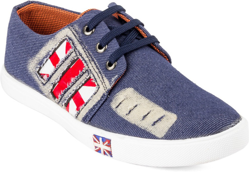 Tashi Cut Denim Blue Sneakers For Men(Blue)