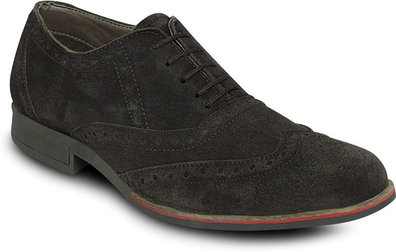 Get Glamr Designer Suede Brogues Corporate Casuals For Men(Brown) RS.2499 (68.00% Off) - Flipkart